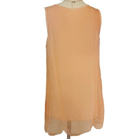 SOFT SURROUNDINGS Silk Romance Peach Parfait Embellished Blouse Size M NEW