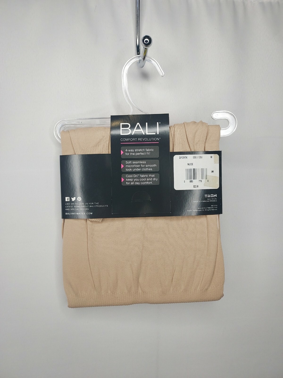 NWT BALI NUDE COMFORT REVOLUTION SOFT SEAMLESS TANK KNIT SUPPORT BAND SZ M #367A