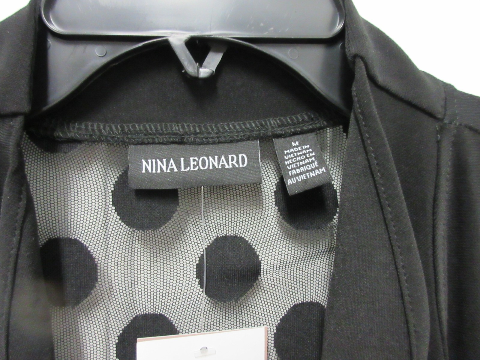 Black Sheer Jacket Women’s Medium M Nina Leonard NWT