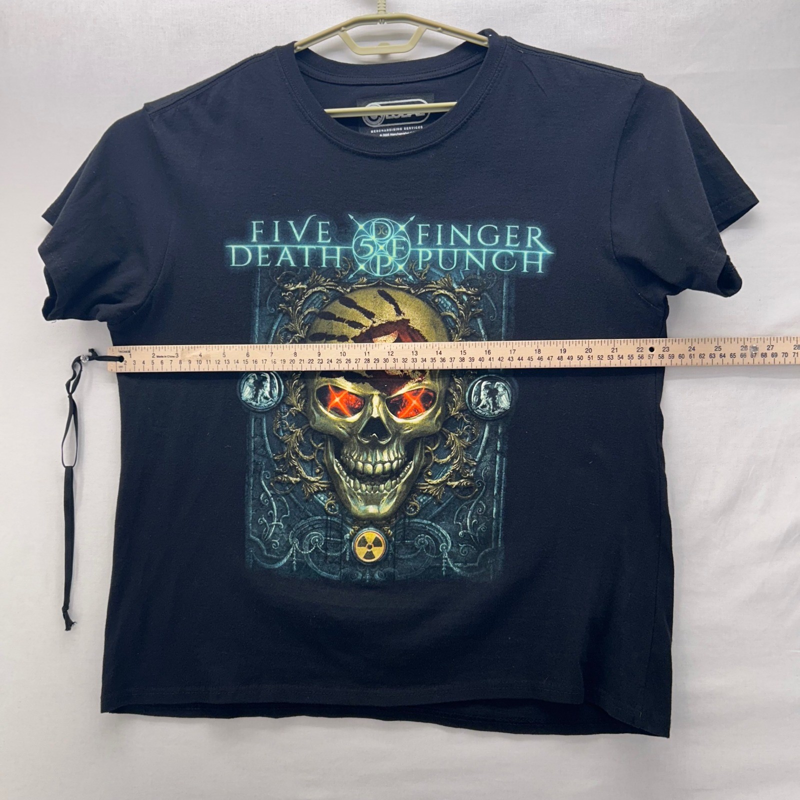 Five Finger Death Punch Skull Graphic Shirt Large Music Grunge Gothic Metal Rock