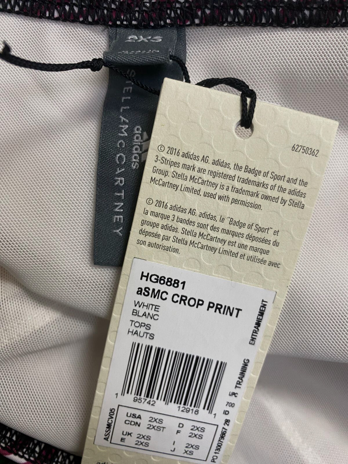 $125 Adidas by Stella McCartney Women’s Pink Printed Training Crop Top Size XXS