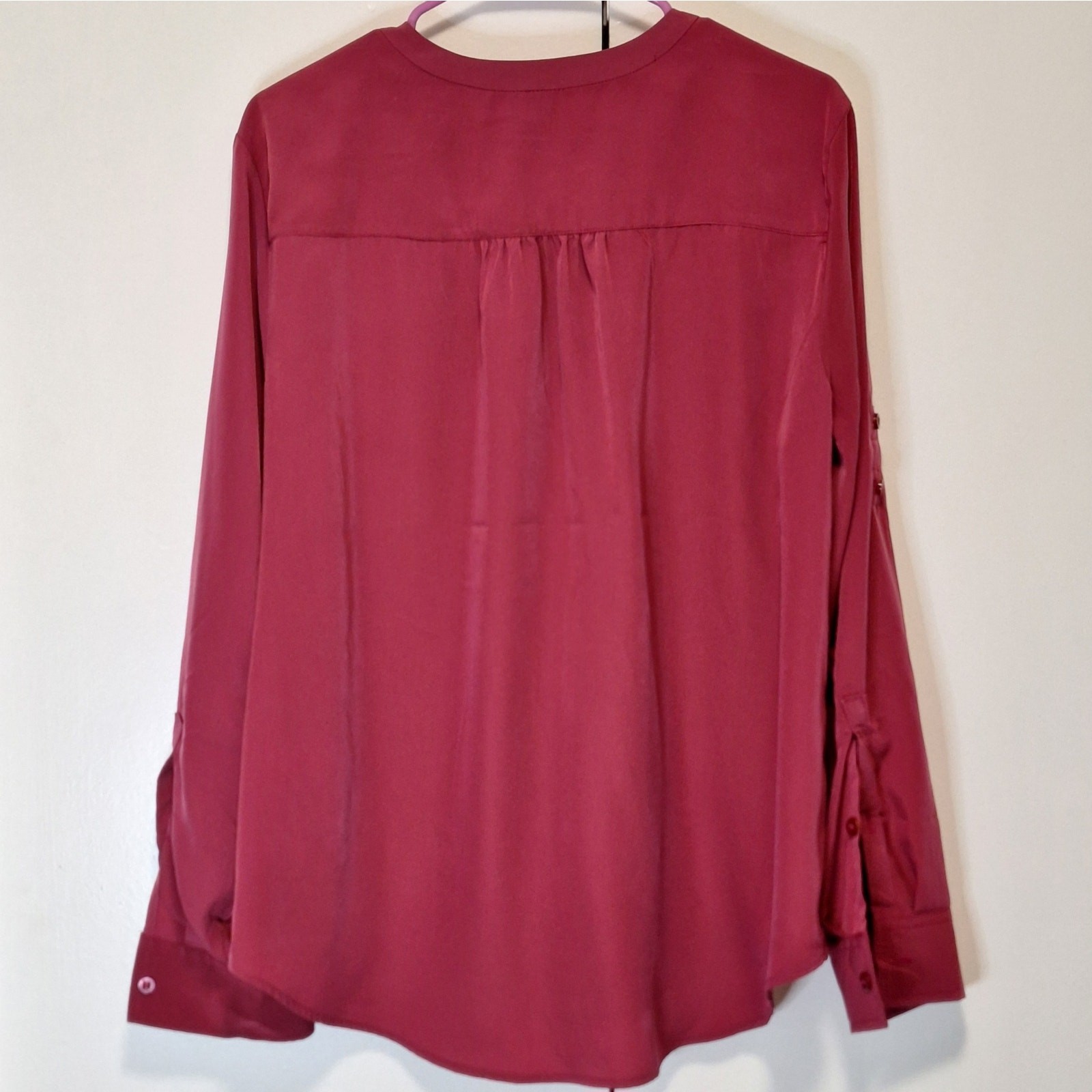 SOHO NY&C Burgundy Blouse Button Down Long Sleeve Size XL New with Tags