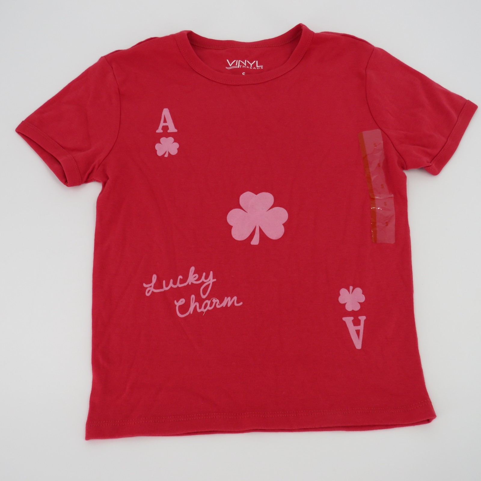 Vinyl Threads Lucky Charm Red Short Sleeve T-Shirt Juniors Size Small