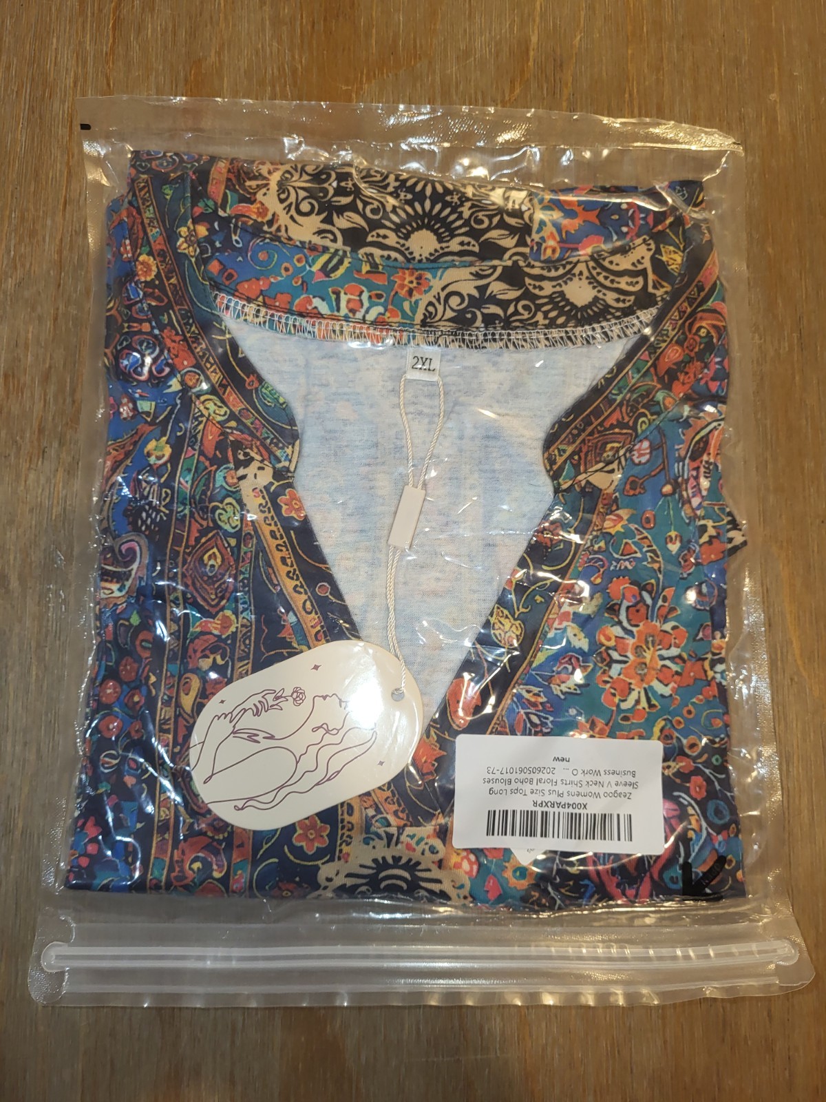 NWT Zeagoo Plus Size 2XL Boho Paisley Floral Blouse