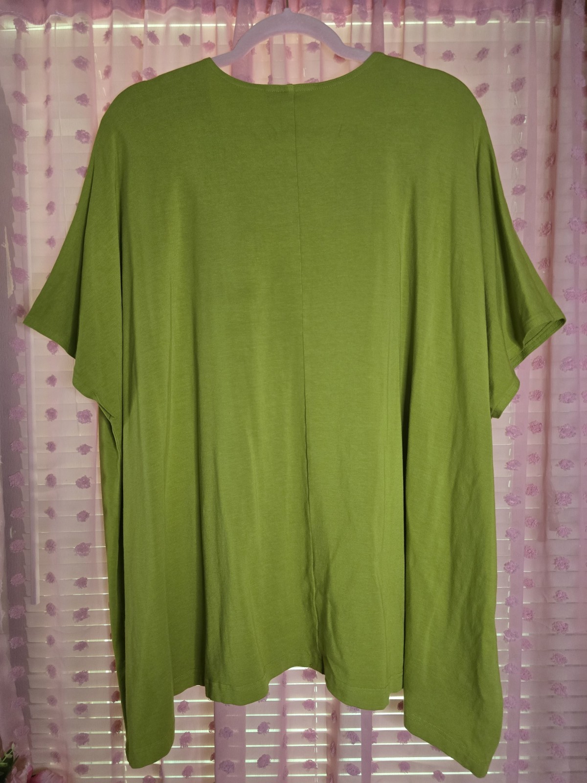 Bryn Walker Baxter Tunic Top Lagenlook Bamboo Organic Cotton Green Oversized M