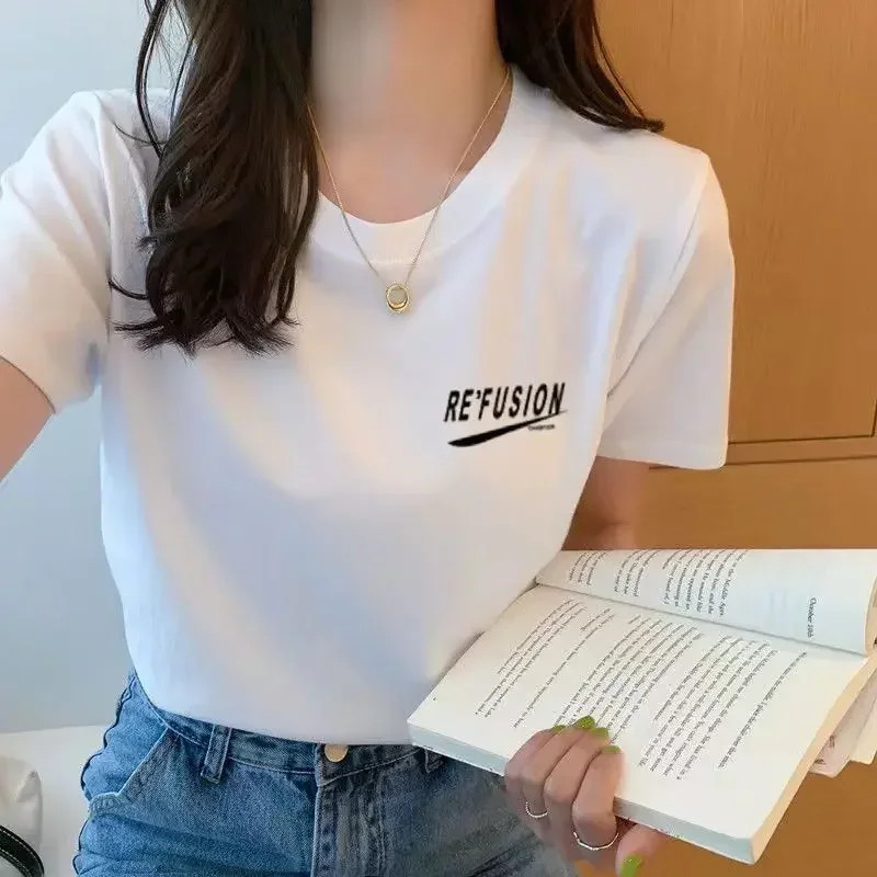 Summer White T-shirt Female Short-sleeved Student Ulzzang Versatile Loose