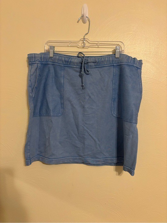 J Jill Pure Jill Blue Cotton Lounge Set Top & Skirt Size Large 100% Cotton