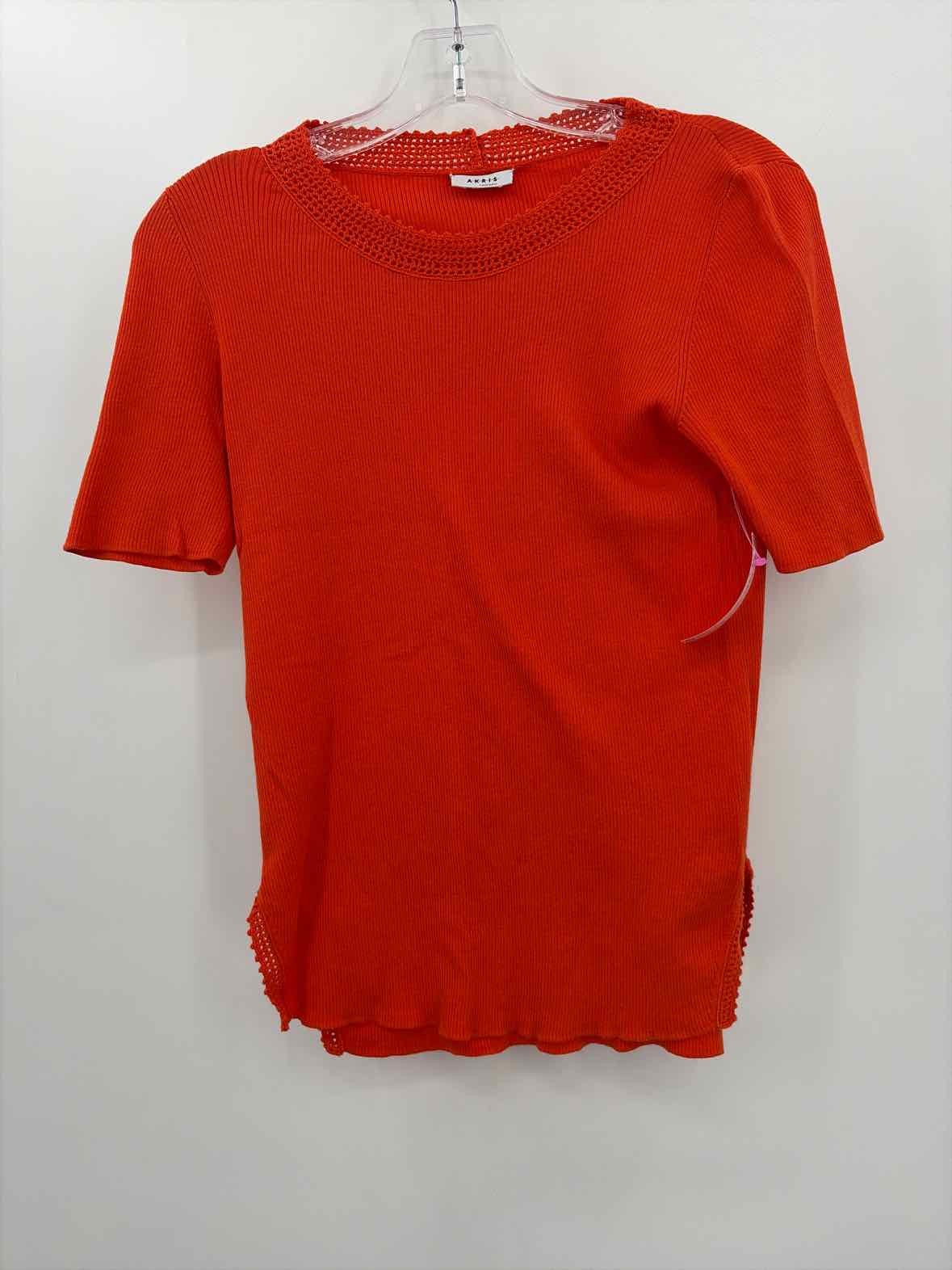 Akris Punto Orange Size 8 Short Sleeve Blouse