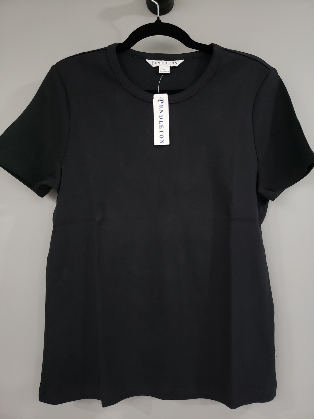 NEW SIZE MEDIUM Pendleton SOLID BLACK 100% COTTON WOMENS TSHIRT short sleeve