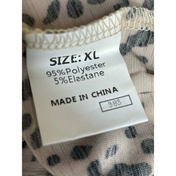 Animal Spotted Print Round Neck Long Sleeve Top X LARGE (4411)