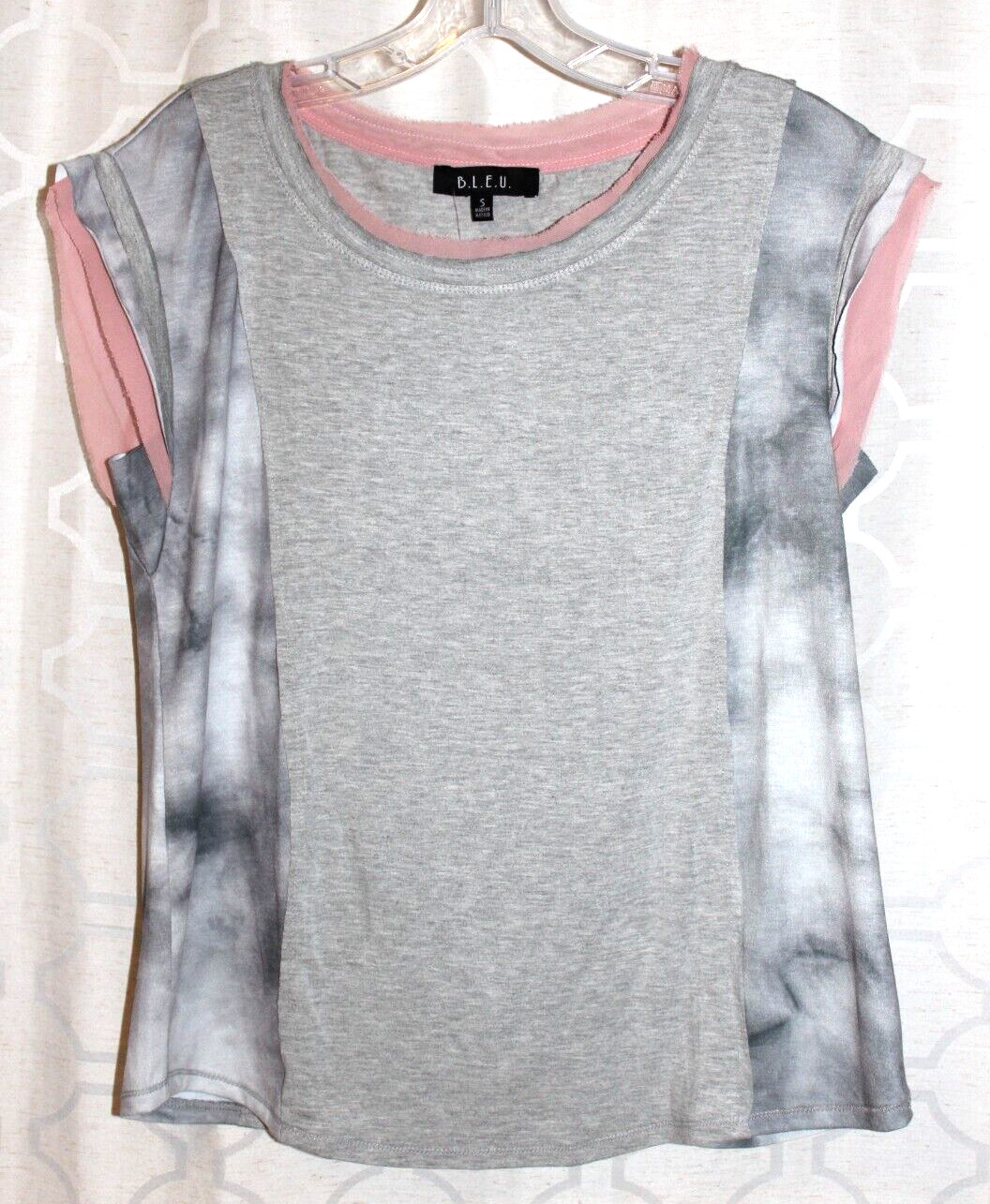 Womens Tie Dye Solid Relaxed Top by BLEU Size S BRAND NEW
