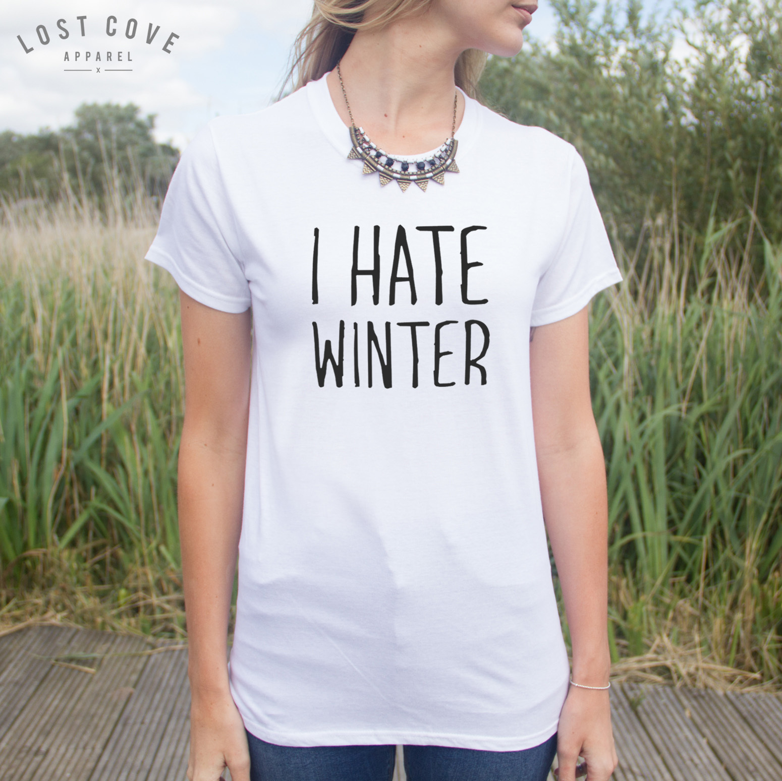 * I Hate Winter T-shirt Top Funny Slogan Grunge Christmas Xmas Snow Cold Party *