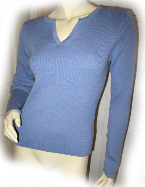 Vintage 90s 80s Pierre Cardin Knit Sweater Top S Long Sleeve Blue Purple Preppy