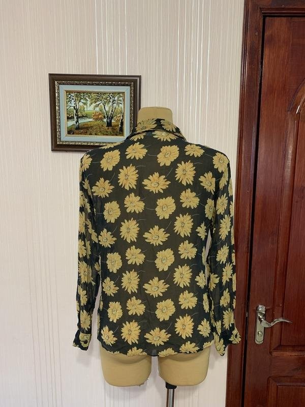 Women Etam Shirt Yellow Silk 48