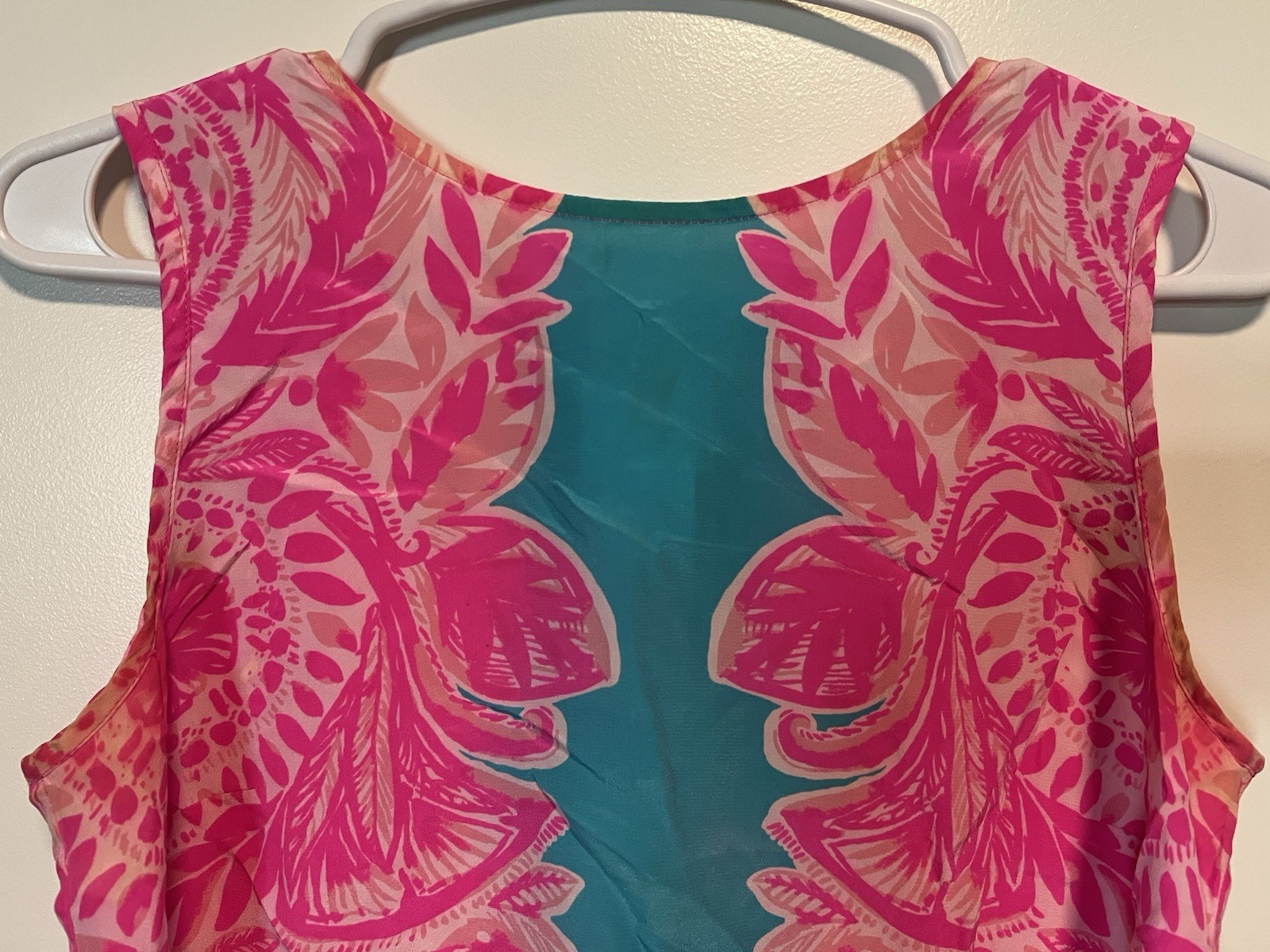 Lilly Pulitzer Button Back Iona Shell Sleeveless Silk Top Shirt Small Excellent