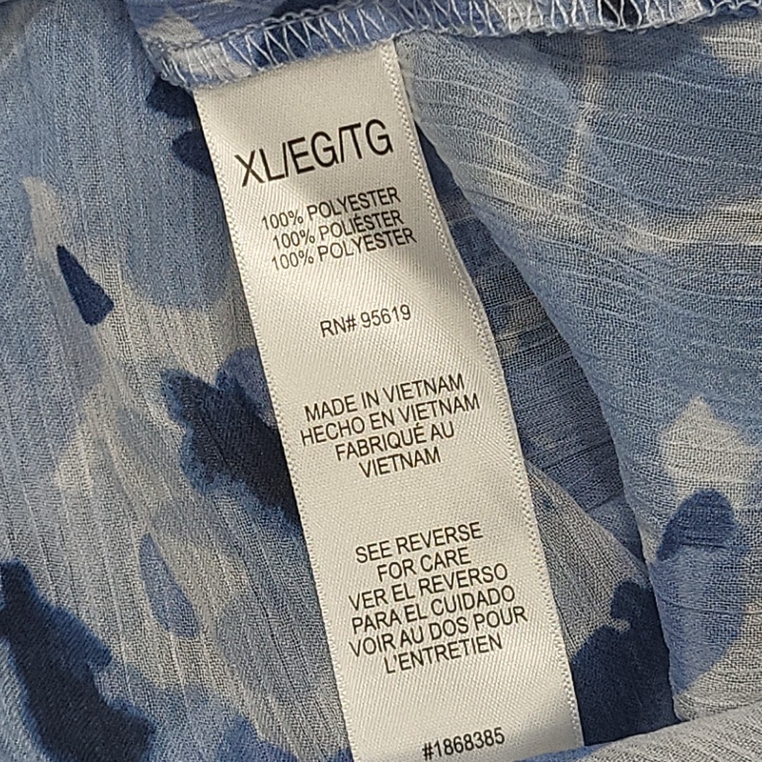 Cristina B Womens Printed Sleeveless Blouse Top Blue Size X-Large