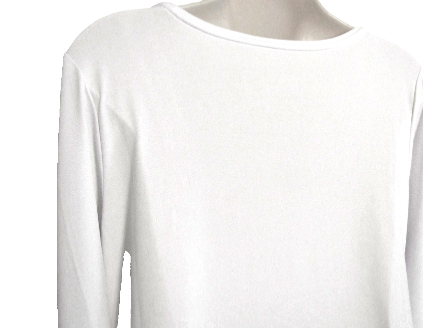 SUSAN GRAVER WHITE POLYESTER-SPANDEX BLEND L/S TOP TUNIC SWEATER sz: M