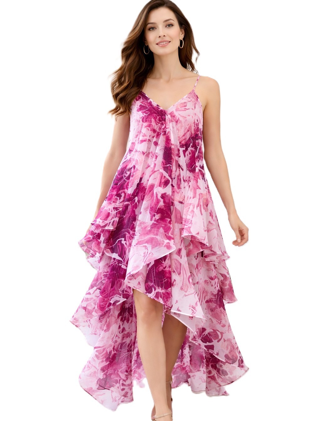 Linea Donatella Dress long women Size S marble Swirl Chiffon back to school NEW