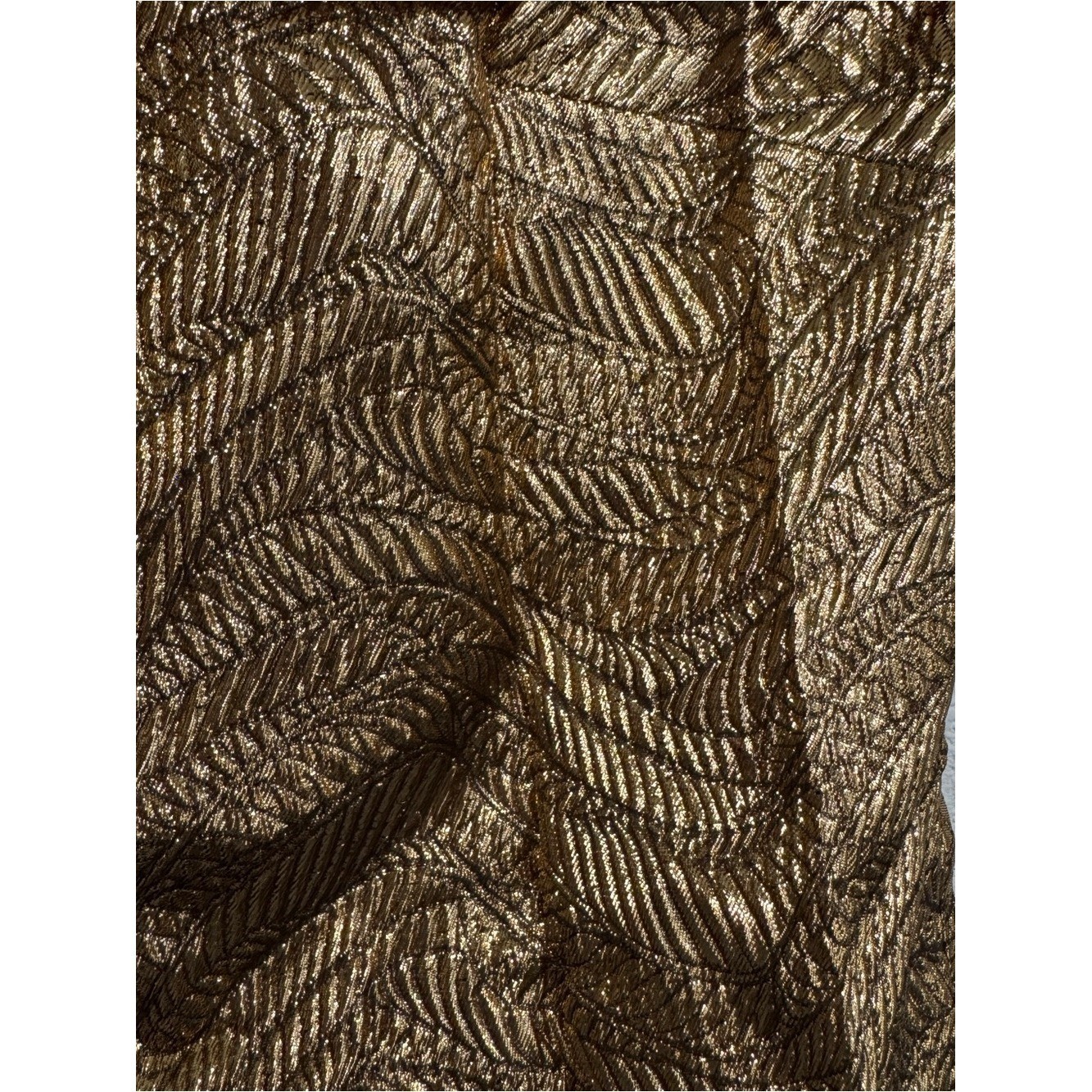 JCrew New Medium Gold Metallic Jacquard Bow Back Sleeveless Top French Fabric
