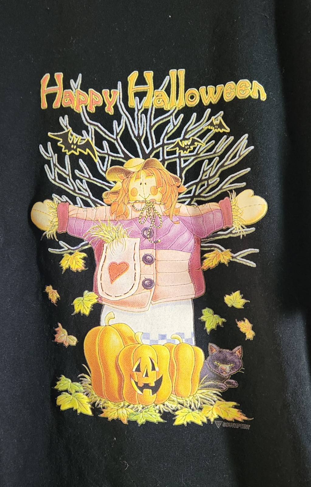 Happy Halloween Scarecrow Cute Graphic Tee Fruit Of The Loom XL