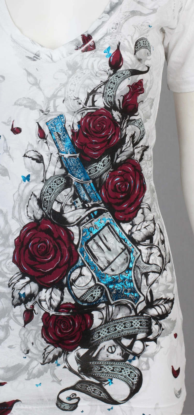 Archaic AFFLICTION Women’s T-Shirt ON MY WAY Heart White Tattoo Biker XS-XL $58