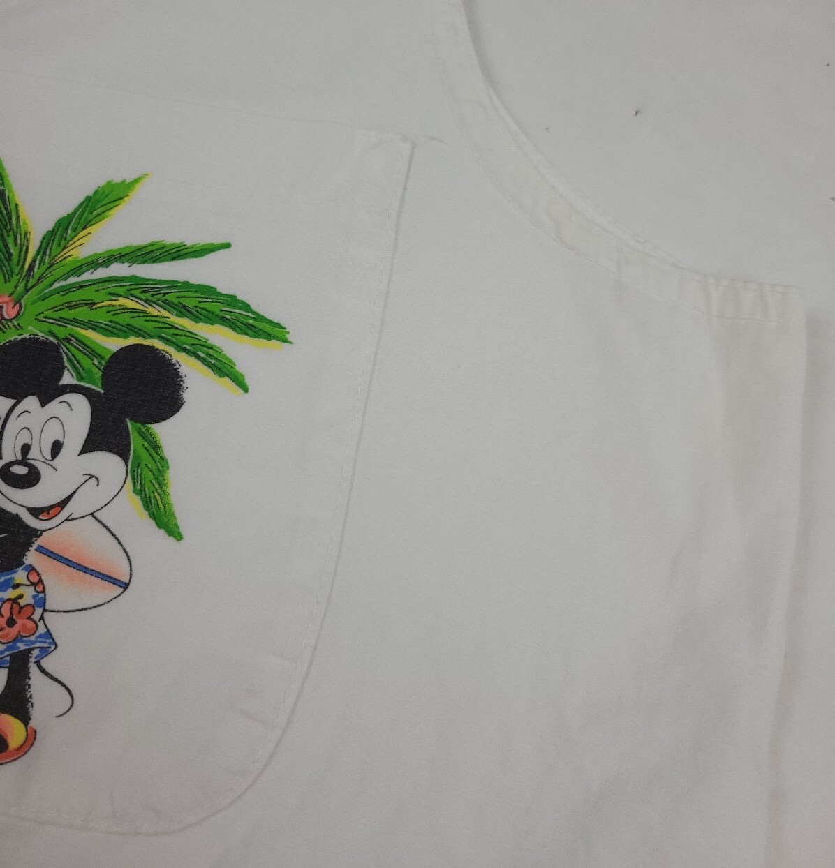 Vintage 80s Mickey Mouse Surf Beach Sleeveless Shirt Vtg USA Disney Cartoon