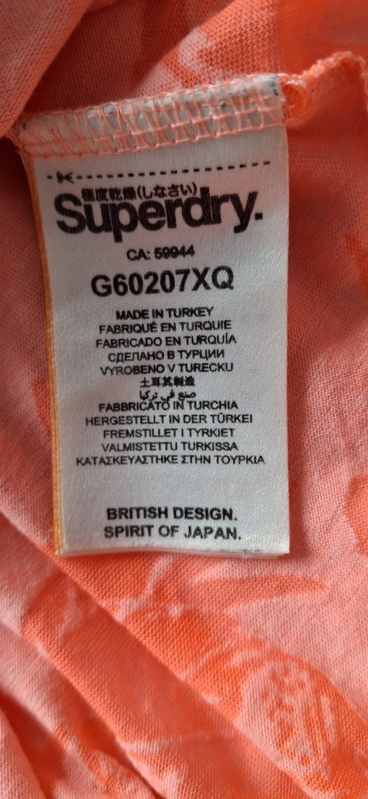 Superdry Women’s Tropical Burnout Vest Top Coral Palm Print Tank G60207XQ Size12