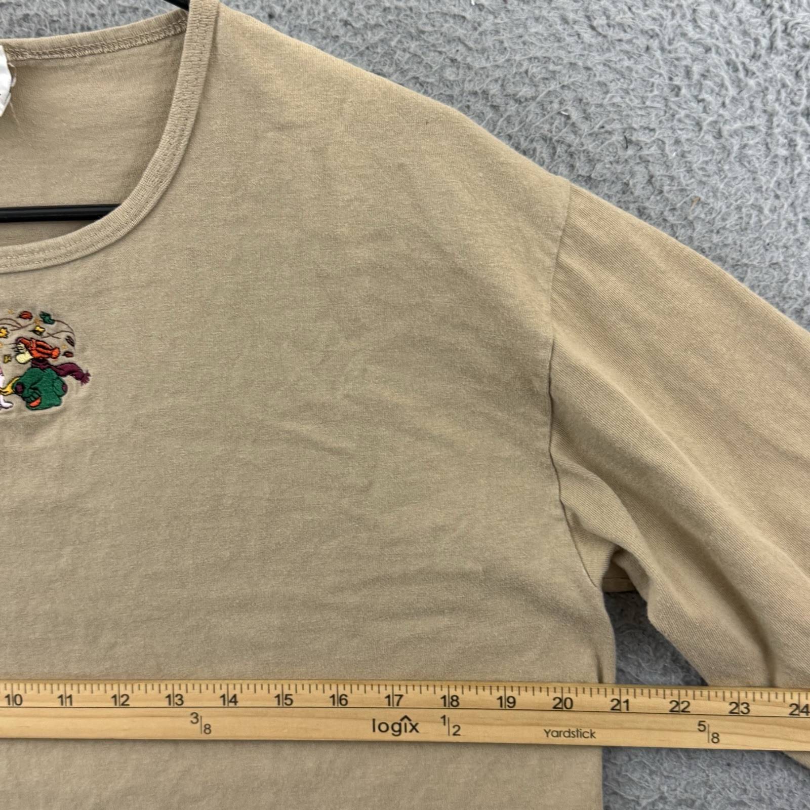 Vintage Winnie The Pooh Shirt Womens Large Brown Holiday Long Sleeve 90s Disney