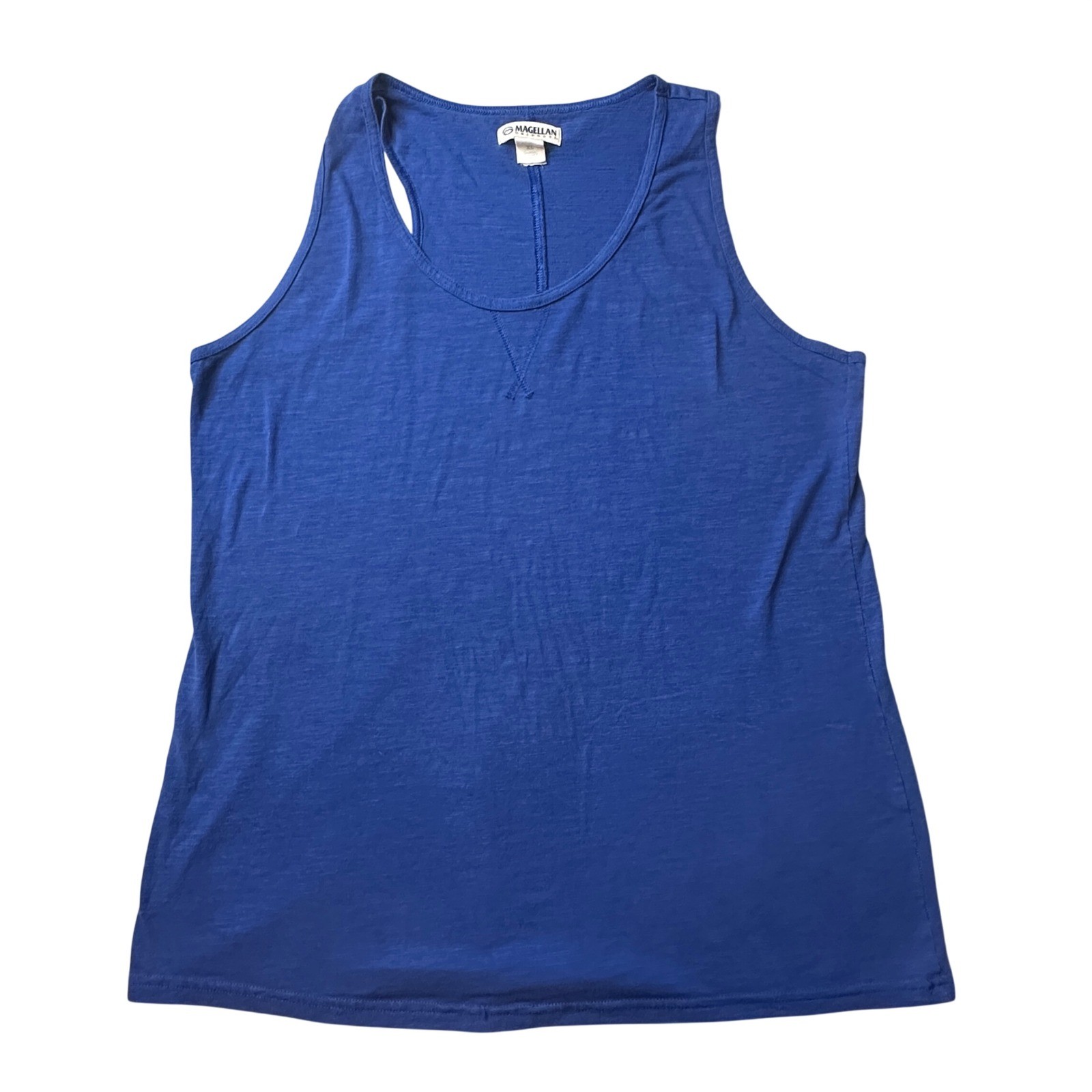Magellan Tank Top Womens XL Blue Outdoors Racerback Slub Knit Scoop Neck Active