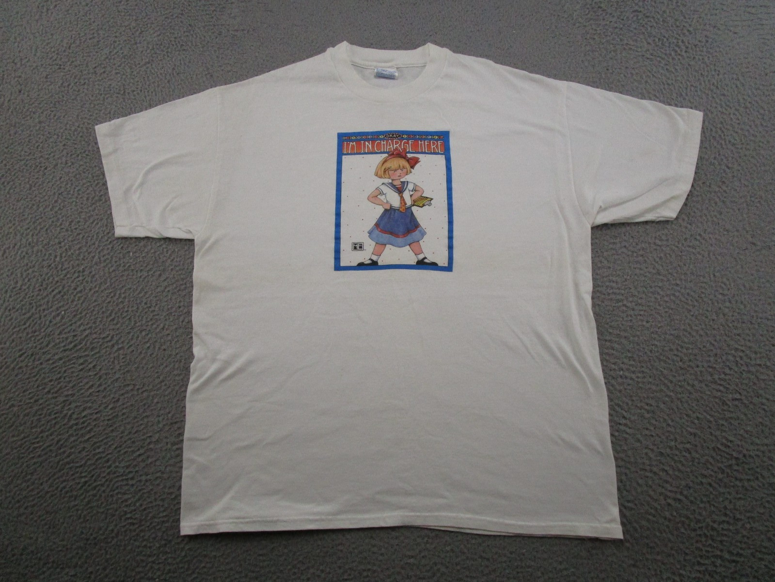 VTG 90s Mary Engelbreit ME Mountain shirt OKAY IM IN CHARGE HERE Grandma core XL