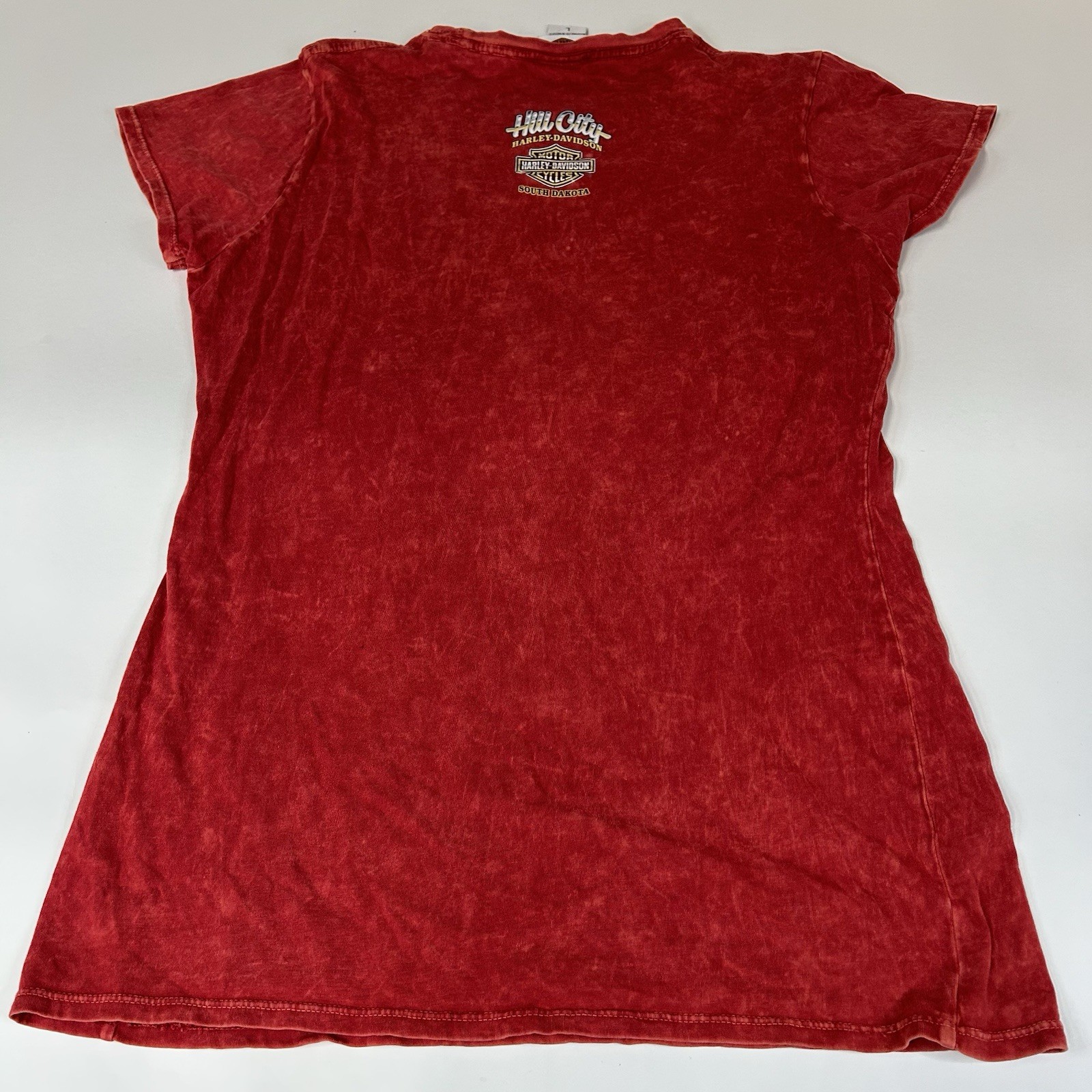 Y2K Harley Davidson Women’s Size Large Short Sleeve Shirt Sturgis 2010 Red #3987