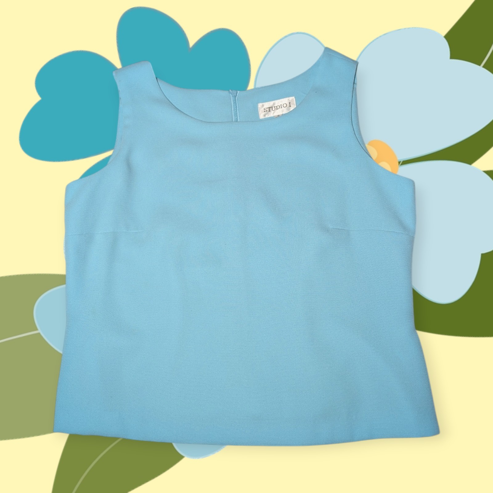 STUDIO I Baby Blue FORMAL Cami Tank Top Sleeveless BACK ZIP Women’s Size 12