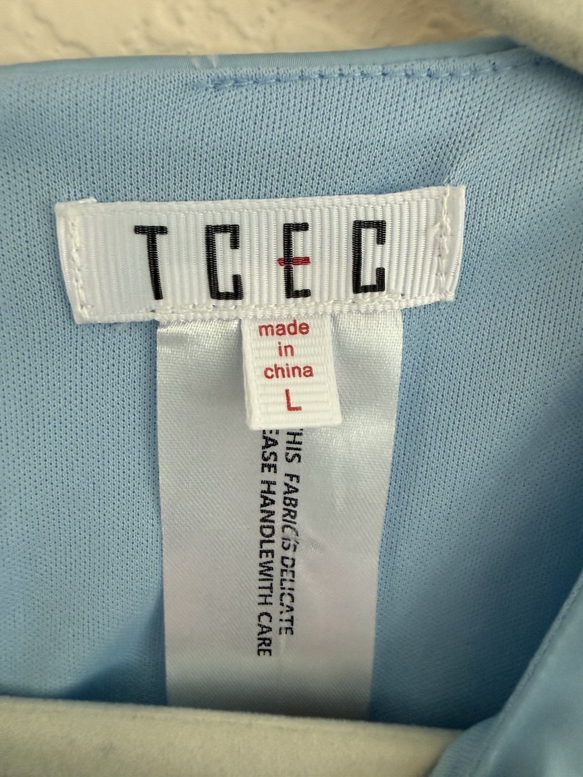 TCEC Women’s Blue Solid Satin Round Neck Pullover Blouse Sleeveless Regular L