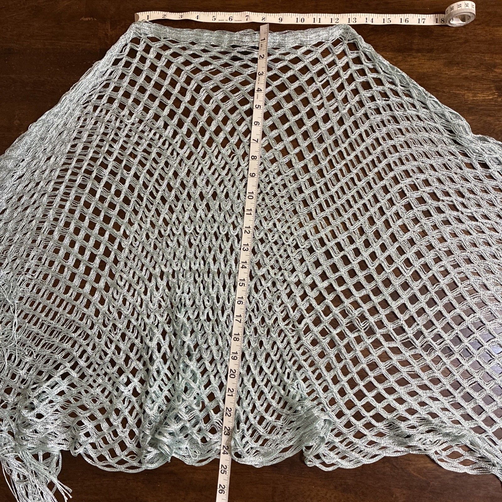 Charlie Paige Women’s Size One Poncho Shawl Cape Bohemian See Through Green