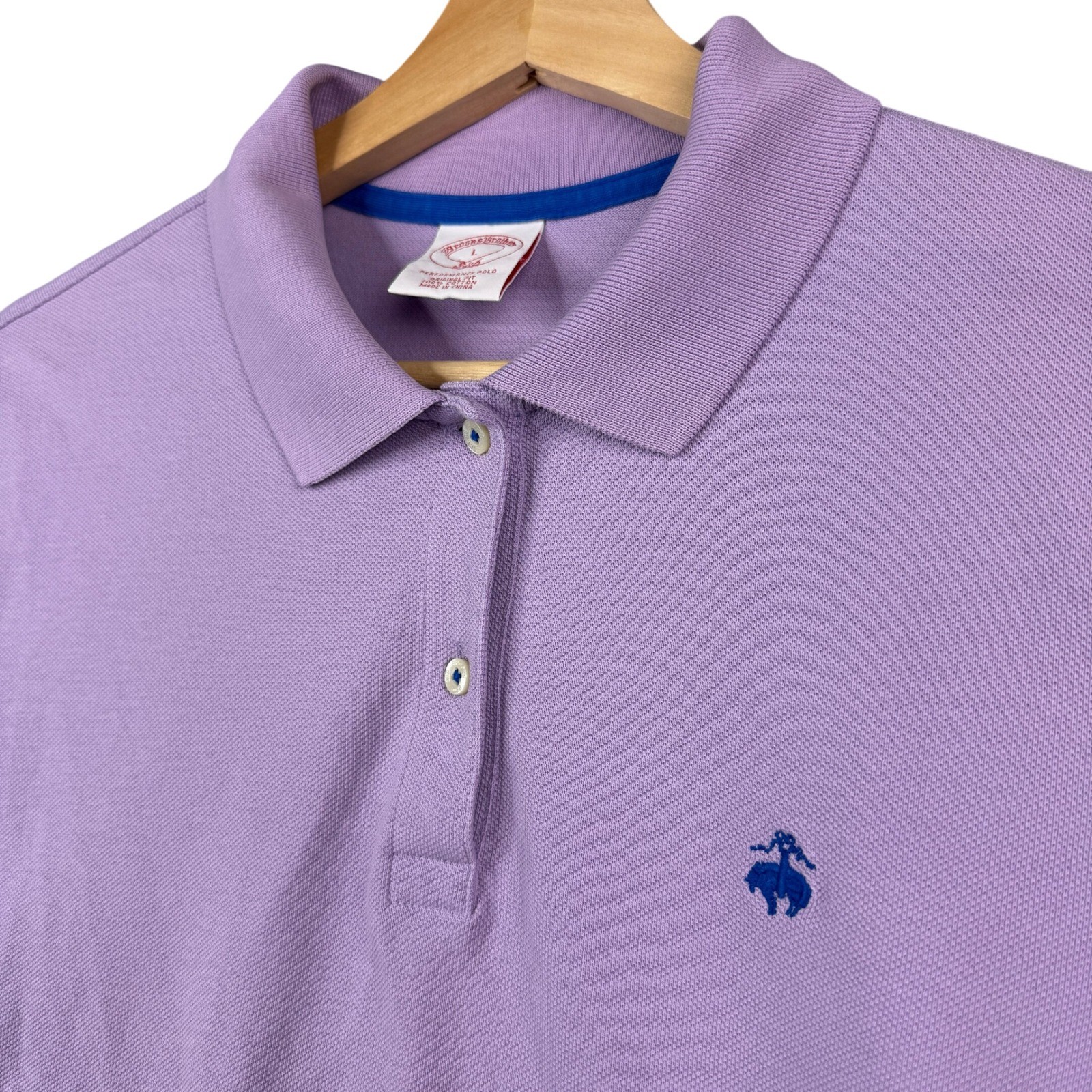 Brooks Brothers 346 Performance Polo Womens Large Purple Original Fit Cotton