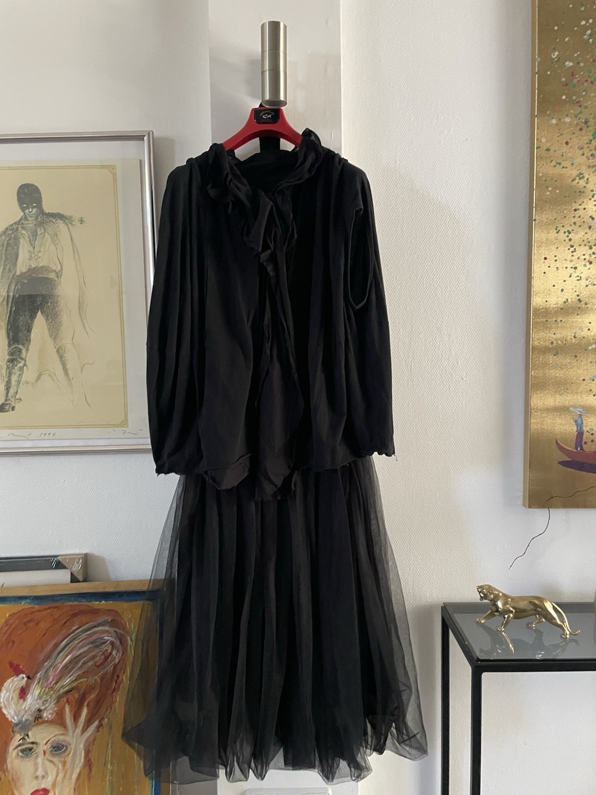 Rundholz Oversized Blouse Tunic Balloon Shape Black Sleeveless Size L/XXL Oversized