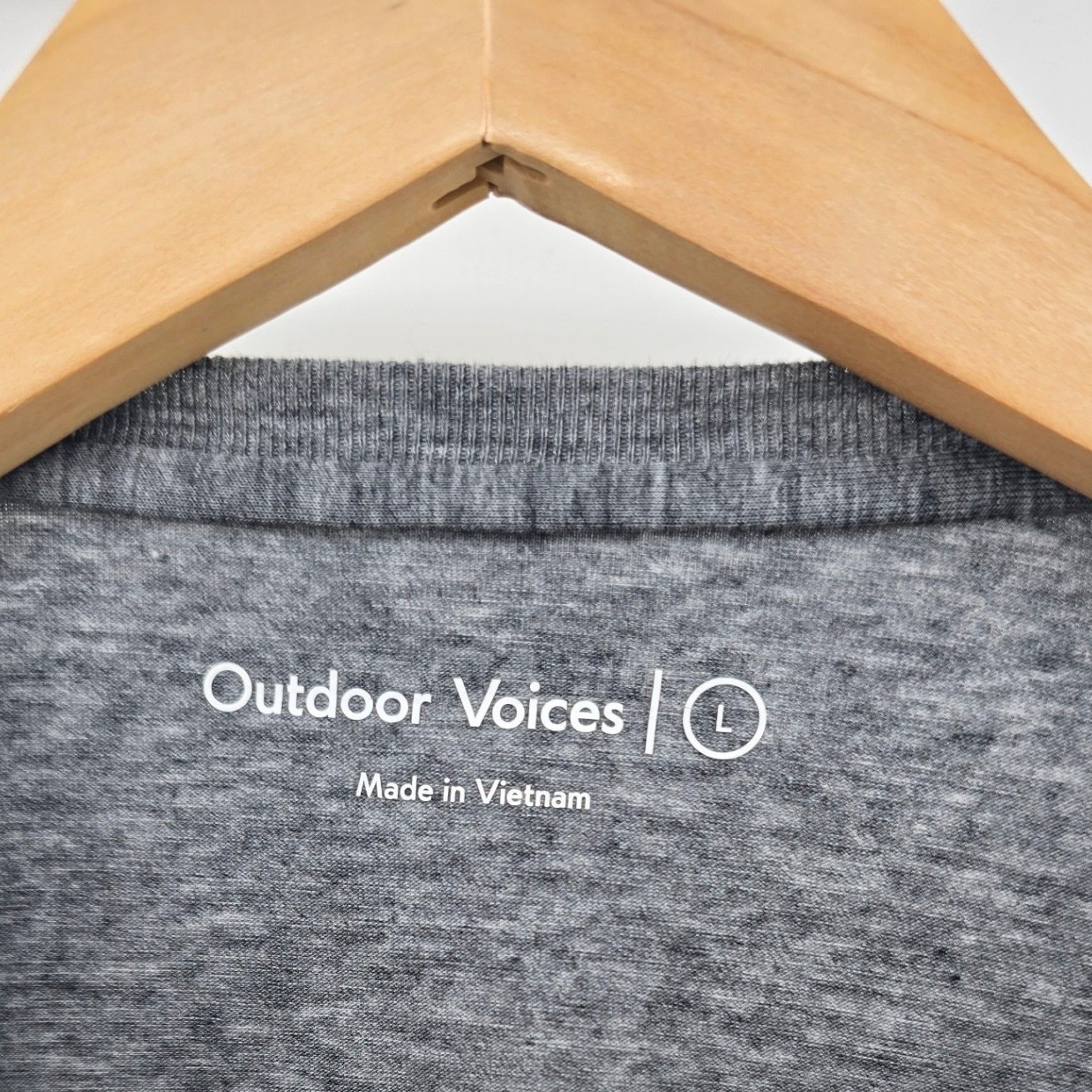 Outdoor Voices Long Sleeve Tee Womens L Gray CloudKnit Crew Neck Heathered Shirt