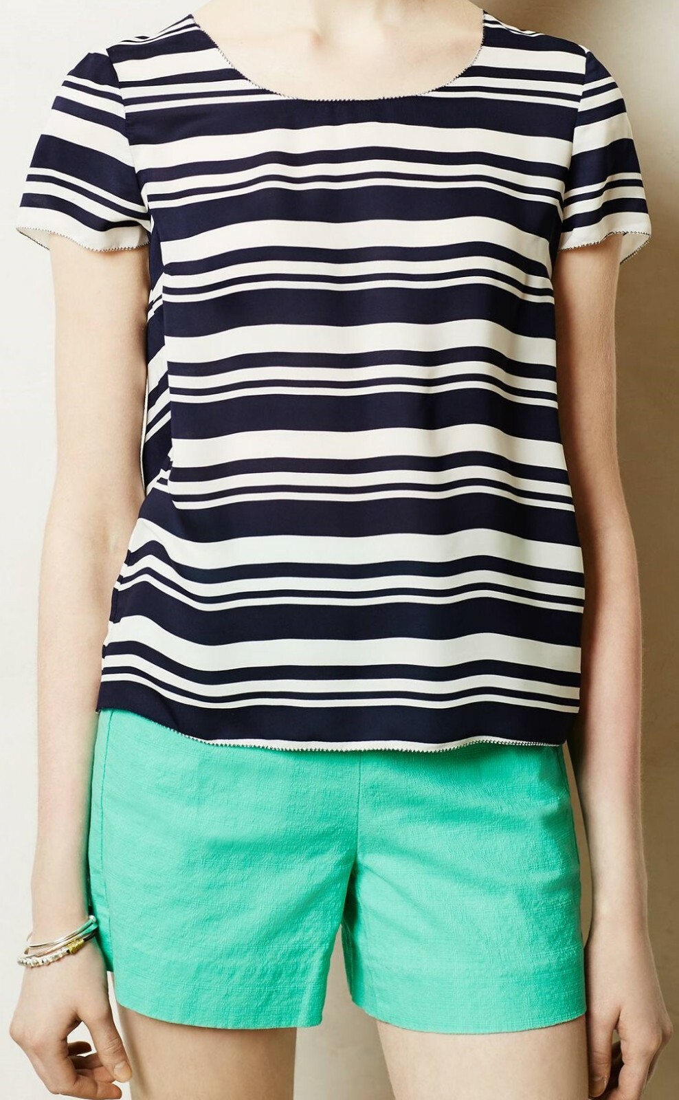 Maeve Apropos Tee Blouse Top Size XS, S, M, LP Blue Motif NW ANTHROPOLOGIE Tag