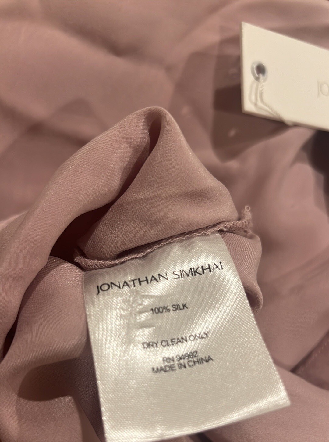 Jonathan Simkhai Pink Silk Drop Shoulder Remington Blouse XS NWT