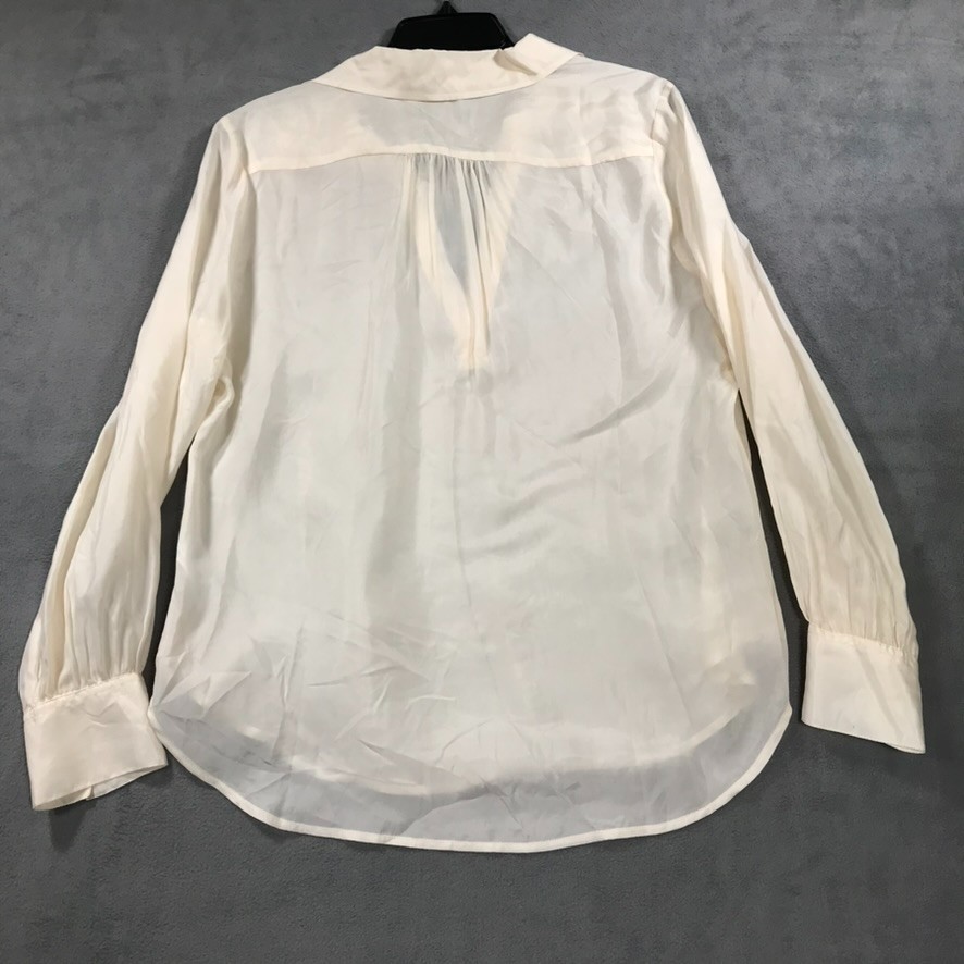J. Crew Women’s Cupro Collared V-Neck Popover Top Medium BD789 Satin Silky NEW