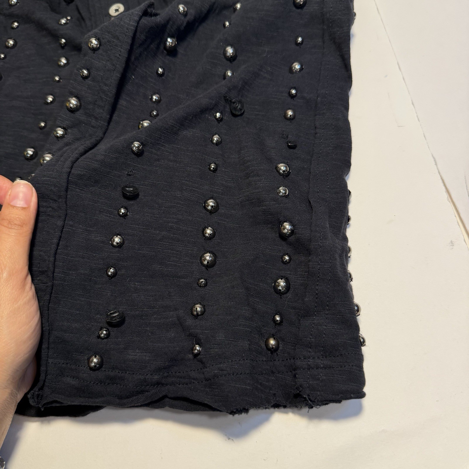 We The Free Studded Tank Top Black Large Casual Festival Bohemian Cotton