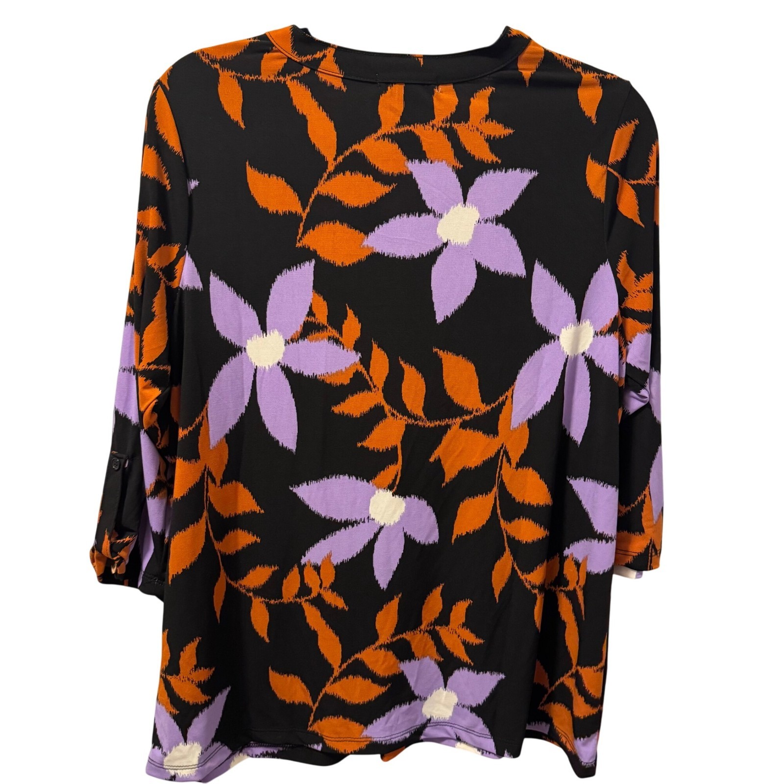 Carolyn Taylor Blouse Sz 1X Floral Blouse 3/4 Sleeve Blouse Top