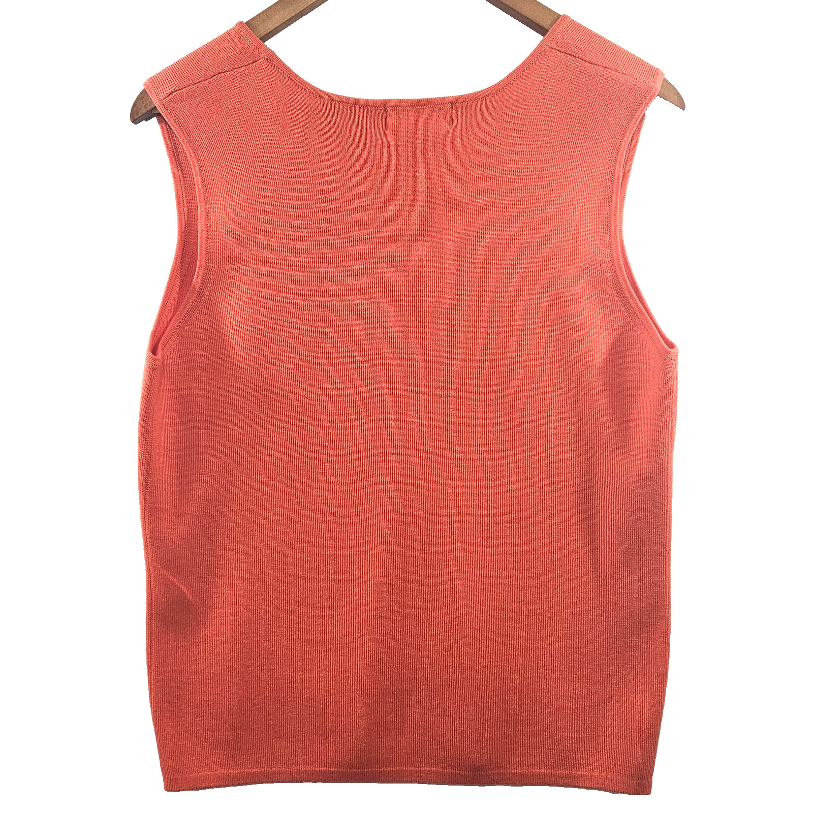 Womens Orange Sleeveless Capsule Tank Shell Top Size L 12-14 Y2K Acrylic Blend