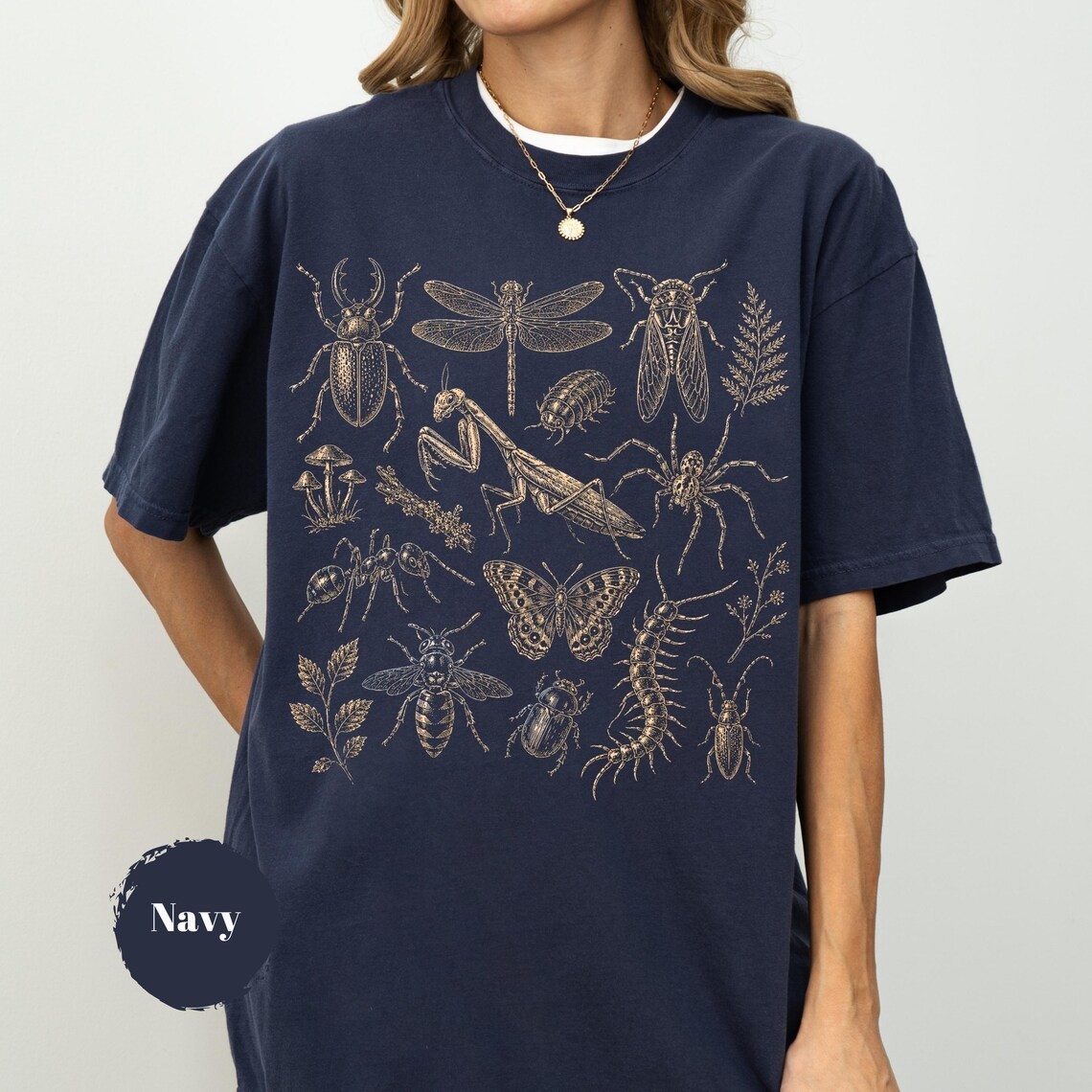 Vintage Bug Shirt Tattoo Style Insect Graphic Tee Nature Lover Gift