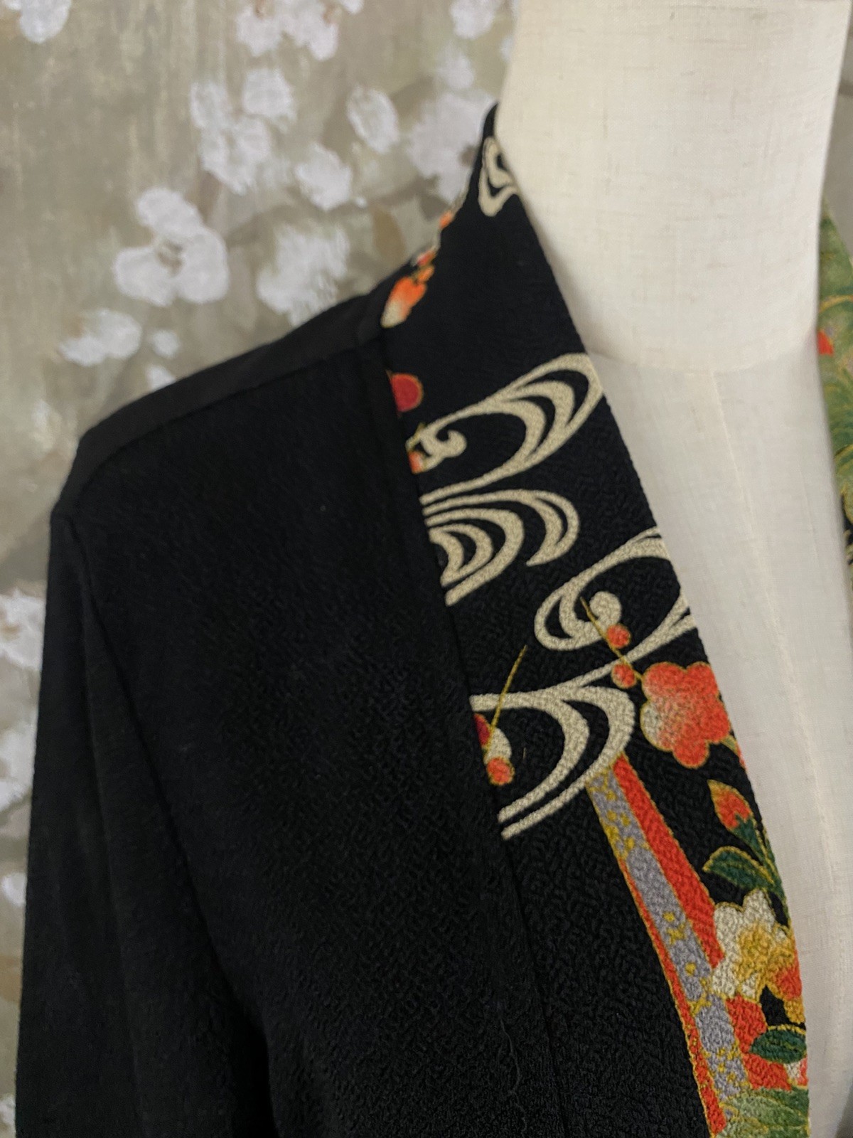 SOFT SURROUNDINGS Black 1 Button Asian Artsy Feel Jacket Top Overlay M N/MINT