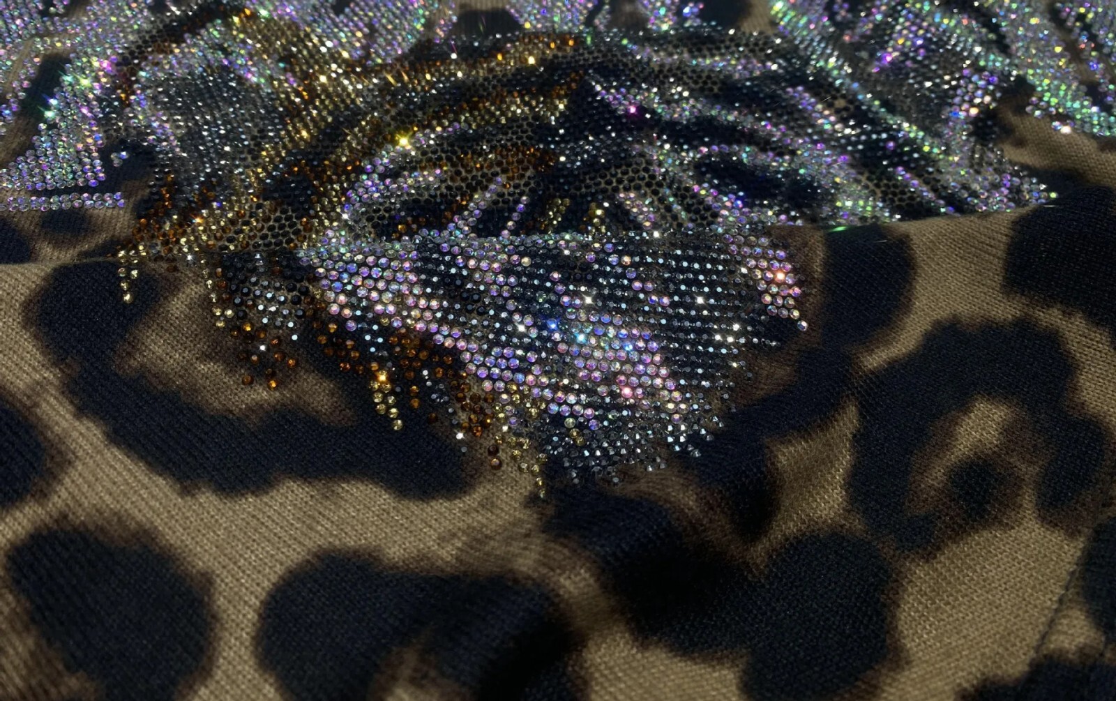 New Women Luxury Diamond Tiger Rhinestones Fashion Long Pullover High Quality