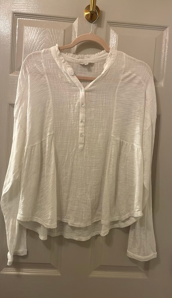 Lucky Brand Women’s White Peasant Blouse