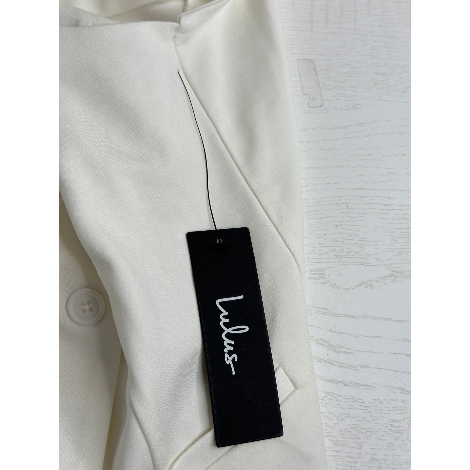 Lulus Vest Top Womens M Ivory Poised Mindset Off the Shoulder Button Front NWT