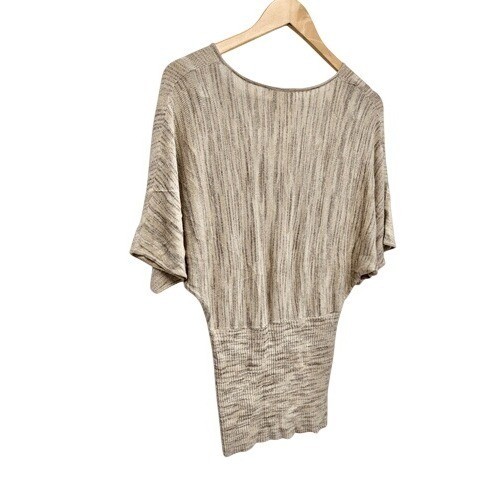 White House Black Market Space Dye Dolman Sleeve Smocked Waist Knit Top Medium