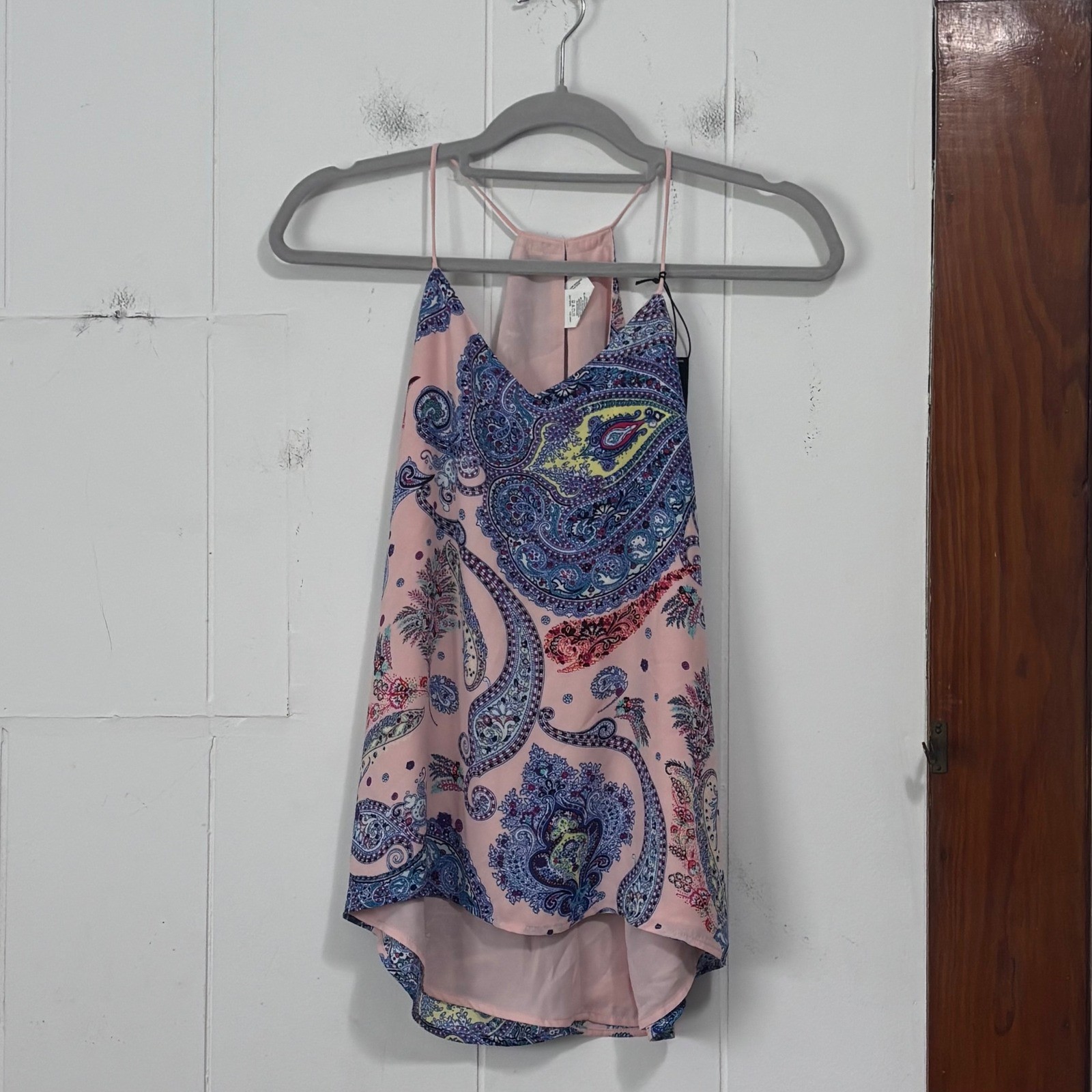 Express Reversible Paisley Pink Camisole Top XS NWT Racerback High Low Tank